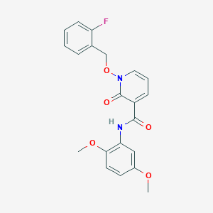 molecular formula C21H19FN2O5 B2873637 N-(2,5-二甲氧基苯基)-1-[(2-氟苯基)甲氧基]-2-氧代吡啶-3-甲酰胺 CAS No. 868679-08-7