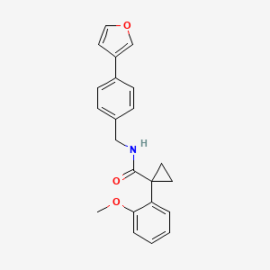 molecular formula C22H21NO3 B2873638 N-(4-(furan-3-yl)benzyl)-1-(2-methoxyphenyl)cyclopropanecarboxamide CAS No. 2034351-06-7