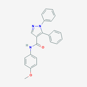 molecular formula C23H19N3O2 B287364 N-(4-methoxyphenyl)-1,5-diphenyl-1H-pyrazole-4-carboxamide 