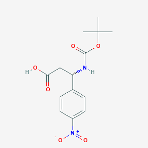 molecular formula C14H18N2O6 B2873654 (S)-3-((tert-Butoxycarbonyl)amino)-3-(4-nitrophenyl)propanoic acid CAS No. 499995-73-2