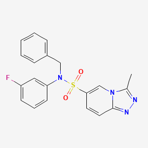 molecular formula C20H17FN4O2S B2873659 N-苄基-N-(3-氟苯基)-3-甲基-[1,2,4]三唑并[4,3-a]吡啶-6-磺酰胺 CAS No. 1251560-61-8