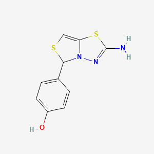 molecular formula C10H9N3OS2 B2873692 4-(2-amino-5H-thiazolo[4,3-b][1,3,4]thiadiazol-5-yl)phenol CAS No. 1310810-99-1