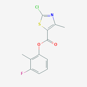molecular formula C12H9ClFNO2S B287372 3-Fluoro-2-methylphenyl2-chloro-4-methyl-1,3-thiazole-5-carboxylate 