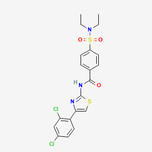 molecular formula C20H19Cl2N3O3S2 B2873726 N-[4-(2,4-dichlorophenyl)-1,3-thiazol-2-yl]-4-(diethylsulfamoyl)benzamide CAS No. 477568-50-6