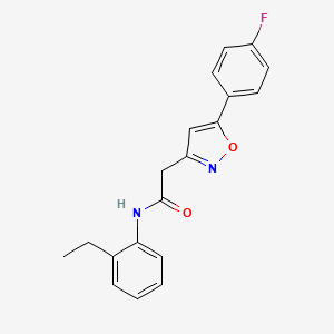 molecular formula C19H17FN2O2 B2873738 N-(2-乙基苯基)-2-(5-(4-氟苯基)异恶唑-3-基)乙酰胺 CAS No. 952978-02-8