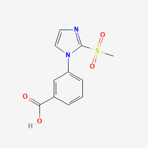 molecular formula C11H10N2O4S B2873750 3-(2-甲磺酰基-咪唑-1-基)-苯甲酸 CAS No. 2185840-27-9
