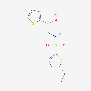 molecular formula C12H15NO3S3 B2873788 5-ethyl-N-(2-hydroxy-2-(thiophen-2-yl)ethyl)thiophene-2-sulfonamide CAS No. 1791014-46-4
