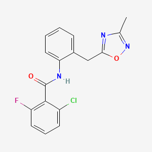 molecular formula C17H13ClFN3O2 B2873820 2-氯-6-氟-N-(2-((3-甲基-1,2,4-恶二唑-5-基)甲基)苯基)苯甲酰胺 CAS No. 1448046-87-4