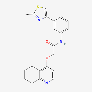 molecular formula C21H21N3O2S B2873838 N-(3-(2-methylthiazol-4-yl)phenyl)-2-((5,6,7,8-tetrahydroquinolin-4-yl)oxy)acetamide CAS No. 1795424-29-1
