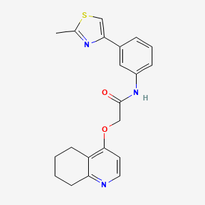 molecular formula C21H21N3O2S B2873838 N-[3-(2-methyl-1,3-thiazol-4-yl)phenyl]-2-(5,6,7,8-tetrahydroquinolin-4-yloxy)acetamide CAS No. 1795424-29-1