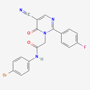 molecular formula C19H12BrFN4O2 B2873843 N-(4-bromophenyl)-2-(5-cyano-2-(4-fluorophenyl)-6-oxopyrimidin-1(6H)-yl)acetamide CAS No. 1251602-20-6