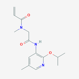 molecular formula C15H21N3O3 B2873848 N-Methyl-N-[2-[(5-methyl-2-propan-2-yloxypyridin-3-yl)amino]-2-oxoethyl]prop-2-enamide CAS No. 2199267-41-7