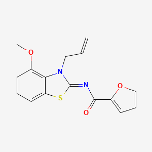 molecular formula C16H14N2O3S B2873854 (Z)-N-(3-烯丙基-4-甲氧基苯并[d]噻唑-2(3H)-亚甲基)呋喃-2-甲酰胺 CAS No. 868376-25-4