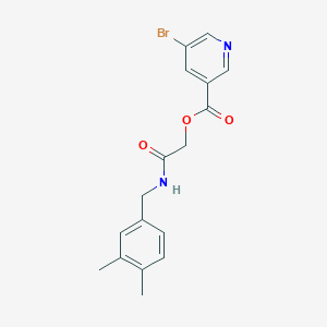 molecular formula C17H17BrN2O3 B2873860 2-[(3,4-Dimethylbenzyl)amino]-2-oxoethyl 5-bromopyridine-3-carboxylate CAS No. 1291846-47-3