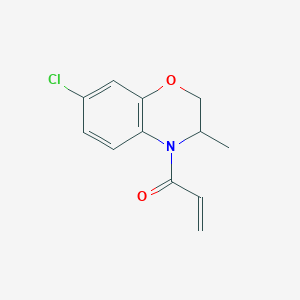 molecular formula C12H12ClNO2 B2873868 1-(7-Chloro-3-methyl-2,3-dihydro-1,4-benzoxazin-4-yl)prop-2-en-1-one CAS No. 2361657-71-6