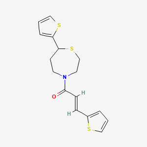 (E)-3-(thiophen-2-yl)-1-(7-(thiophen-2-yl)-1,4-thiazepan-4-yl)prop-2-en-1-one