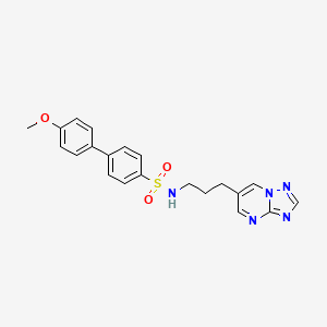 molecular formula C21H21N5O3S B2873883 N-(3-([1,2,4]triazolo[1,5-a]pyrimidin-6-yl)propyl)-4'-methoxy-[1,1'-biphenyl]-4-sulfonamide CAS No. 2034255-66-6