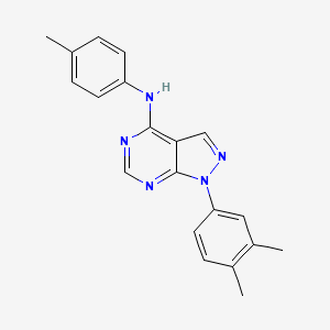 molecular formula C20H19N5 B2873887 [1-(3,4-Dimethylphenyl)pyrazolo[4,5-e]pyrimidin-4-yl](4-methylphenyl)amine CAS No. 890885-73-1