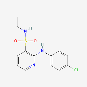 molecular formula C13H14ClN3O2S B2873889 2-(4-氯苯胺基)-N~3~-乙基-3-吡啶磺酰胺 CAS No. 1251688-43-3