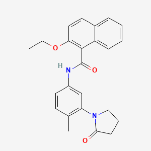 molecular formula C24H24N2O3 B2873891 2-ethoxy-N-[4-methyl-3-(2-oxopyrrolidin-1-yl)phenyl]naphthalene-1-carboxamide CAS No. 941889-74-3