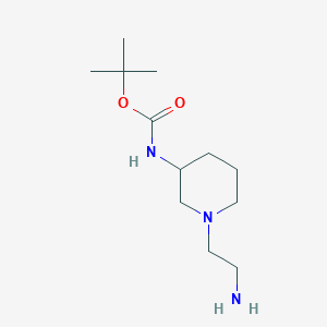 molecular formula C12H25N3O2 B2873893 [1-(2-Amino-ethyl)-piperidin-3-yl]-carbamic acid tert-butyl ester CAS No. 1353960-79-8