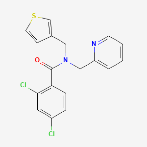 molecular formula C18H14Cl2N2OS B2873895 2,4-dichloro-N-(pyridin-2-ylmethyl)-N-(thiophen-3-ylmethyl)benzamide CAS No. 1235642-51-9