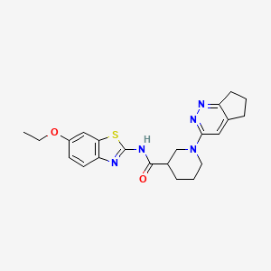 molecular formula C22H25N5O2S B2873896 1-{5H,6H,7H-环戊[c]哒嗪-3-基}-N-(6-乙氧基-1,3-苯并噻唑-2-基)哌啶-3-甲酰胺 CAS No. 2097900-22-4