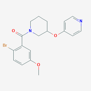 molecular formula C18H19BrN2O3 B2873901 (2-溴-5-甲氧基苯基)(3-(吡啶-4-氧基)哌啶-1-基)甲苯酮 CAS No. 2034325-07-8