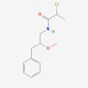 molecular formula C13H18ClNO2 B2873912 2-Chloro-N-(2-methoxy-3-phenylpropyl)propanamide CAS No. 2411286-38-7