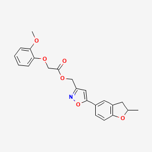 (5-(2-Methyl-2,3-dihydrobenzofuran-5-yl)isoxazol-3-yl)methyl 2-(2-methoxyphenoxy)acetate