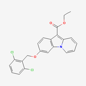 molecular formula C22H17Cl2NO3 B2873923 3-[(2,6-二氯苯基)甲氧基]吡啶并[1,2-a]吲哚-10-甲酸乙酯 CAS No. 478067-94-6