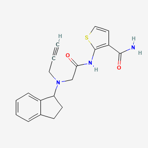2-{2-[(2,3-dihydro-1H-inden-1-yl)(prop-2-yn-1-yl)amino]acetamido}thiophene-3-carboxamide