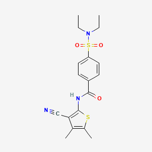 molecular formula C18H21N3O3S2 B2873927 N-(3-氰基-4,5-二甲基噻吩-2-基)-4-(二乙基磺酰基)苯甲酰胺 CAS No. 896301-08-9