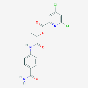 1-[(4-Carbamoylphenyl)carbamoyl]ethyl 4,6-dichloropyridine-2-carboxylate