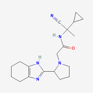 molecular formula C19H27N5O B2873940 N-(1-Cyano-1-cyclopropylethyl)-2-[2-(4,5,6,7-tetrahydro-1H-benzimidazol-2-yl)pyrrolidin-1-yl]acetamide CAS No. 2109282-87-1