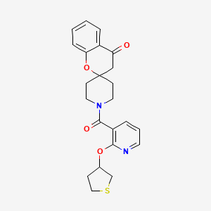 molecular formula C23H24N2O4S B2873951 1'-(2-((Tetrahydrothiophen-3-yl)oxy)nicotinoyl)spiro[chroman-2,4'-piperidin]-4-one CAS No. 1904217-81-7