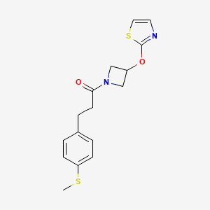 molecular formula C16H18N2O2S2 B2873953 3-(4-(甲硫基)苯基)-1-(3-(噻唑-2-基氧代)氮杂环丁-1-基)丙-1-酮 CAS No. 1797905-07-7