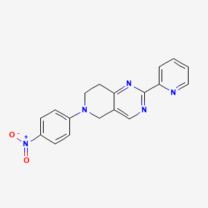 molecular formula C18H15N5O2 B2873959 6-(4-硝基苯基)-2-吡啶-2-基-7,8-二氢-5H-吡啶并[4,3-d]嘧啶 CAS No. 338791-44-9
