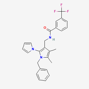 molecular formula C26H24F3N3O B2873965 N-[(1-benzyl-4,5-dimethyl-2-pyrrol-1-ylpyrrol-3-yl)methyl]-3-(trifluoromethyl)benzamide CAS No. 478077-17-7