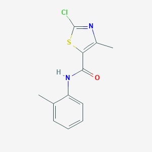 molecular formula C12H11ClN2OS B287397 2-chloro-4-methyl-N-(2-methylphenyl)-1,3-thiazole-5-carboxamide 