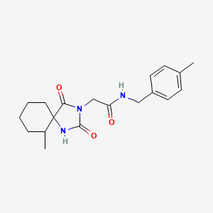 molecular formula C19H25N3O3 B2873984 2-(6-methyl-2,4-dioxo-1,3-diazaspiro[4.5]decan-3-yl)-N-(4-methylbenzyl)acetamide CAS No. 771501-68-9