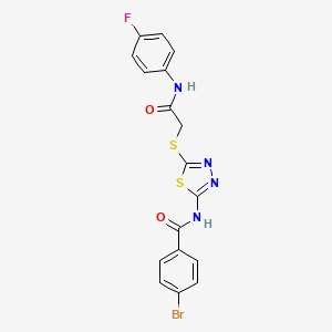 molecular formula C17H12BrFN4O2S2 B2873987 4-溴-N-[5-[2-(4-氟苯胺)-2-氧代乙基]硫烷基-1,3,4-噻二唑-2-基]苯甲酰胺 CAS No. 392297-60-8