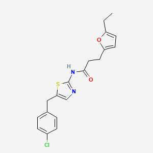 molecular formula C19H19ClN2O2S B2873994 N-(5-(4-chlorobenzyl)thiazol-2-yl)-3-(5-ethylfuran-2-yl)propanamide CAS No. 848736-92-5