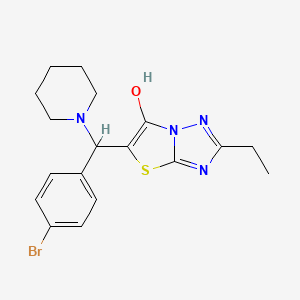 molecular formula C18H21BrN4OS B2873996 5-((4-溴苯基)(哌啶-1-基)甲基)-2-乙基噻唑并[3,2-b][1,2,4]三唑-6-醇 CAS No. 898361-47-2