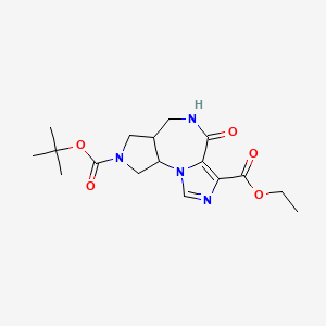 molecular formula C17H24N4O5 B2874004 8-tert-butyl 3-ethyl 4-oxo-5,6,6a,7,9,9a-hexahydroimidazo[1,5-a]pyrrolo[3,4-f][1,4]diazepine-3,8(4H)-dicarboxylate CAS No. 1290626-84-4