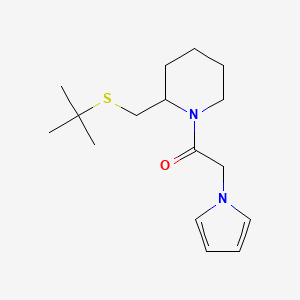 molecular formula C16H26N2OS B2874032 1-(2-((tert-butylthio)methyl)piperidin-1-yl)-2-(1H-pyrrol-1-yl)ethanone CAS No. 2034466-67-4