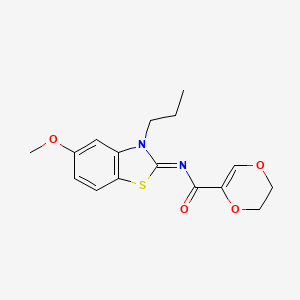 (Z)-N-(5-methoxy-3-propylbenzo[d]thiazol-2(3H)-ylidene)-5,6-dihydro-1,4-dioxine-2-carboxamide