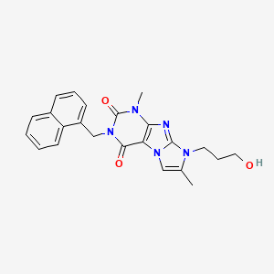 8-(3-hydroxypropyl)-1,7-dimethyl-3-(naphthalen-1-ylmethyl)-1H-imidazo[2,1-f]purine-2,4(3H,8H)-dione