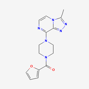 molecular formula C15H16N6O2 B2874069 Furan-2-yl(4-(3-methyl-[1,2,4]triazolo[4,3-a]pyrazin-8-yl)piperazin-1-yl)methanone CAS No. 2034279-97-3