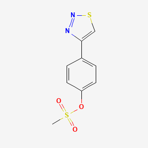 molecular formula C9H8N2O3S2 B2874083 4-(1,2,3-噻二唑-4-基)苯基甲磺酸酯 CAS No. 337924-69-3